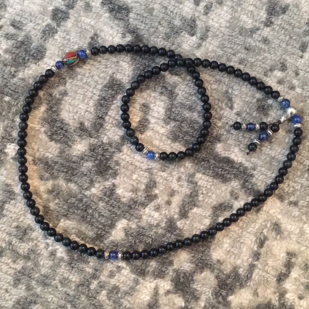 Black beaded necklace